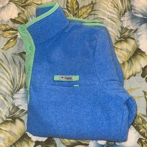 Blue and green 1/4 snap Columbia PFG